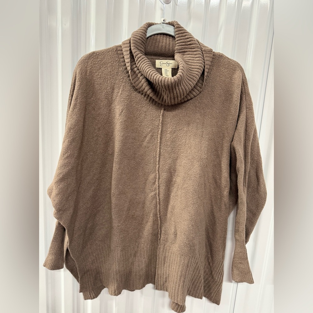 Jessica Simpson Brown Cowl Neck Sweater